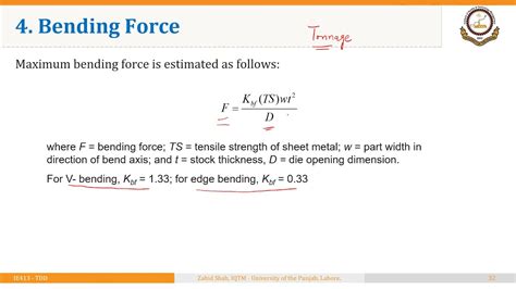 bending force formula for sheet metal|bending calculation for sheet metal.